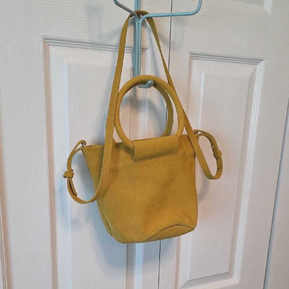 Suede Stylish Mustard Yellow Handbag